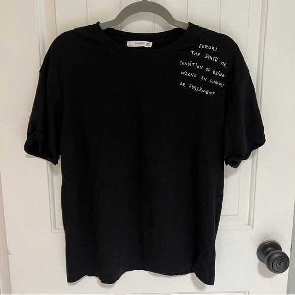 Mango Tee w/Quote on Left Shoulder in Black - Picture 1 of 6